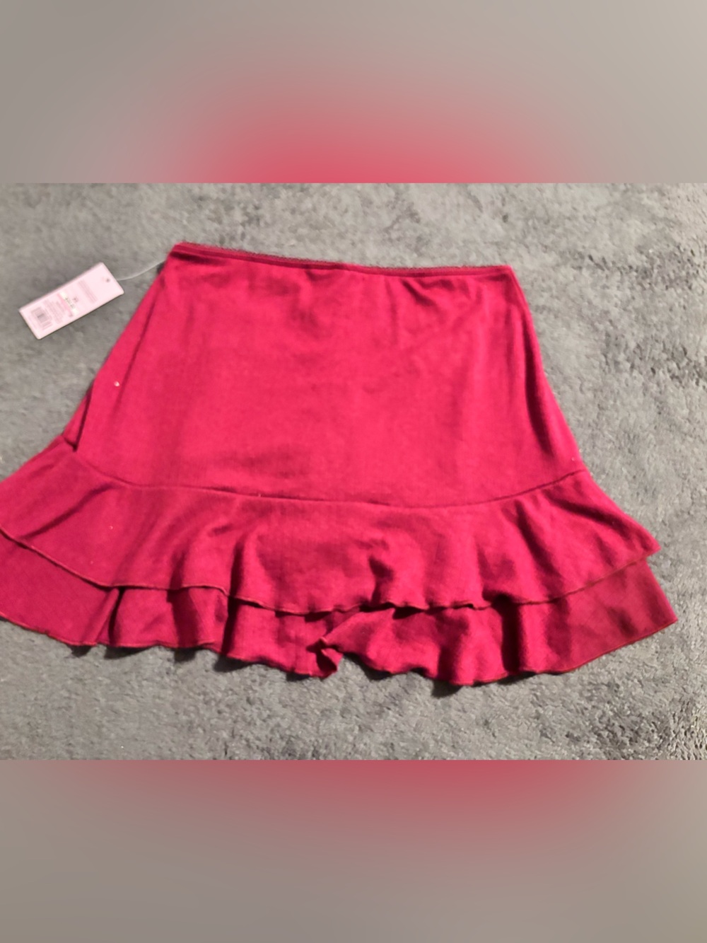 Women’s Ruffled Mini Skort - Maroon - Picture 3 of 4